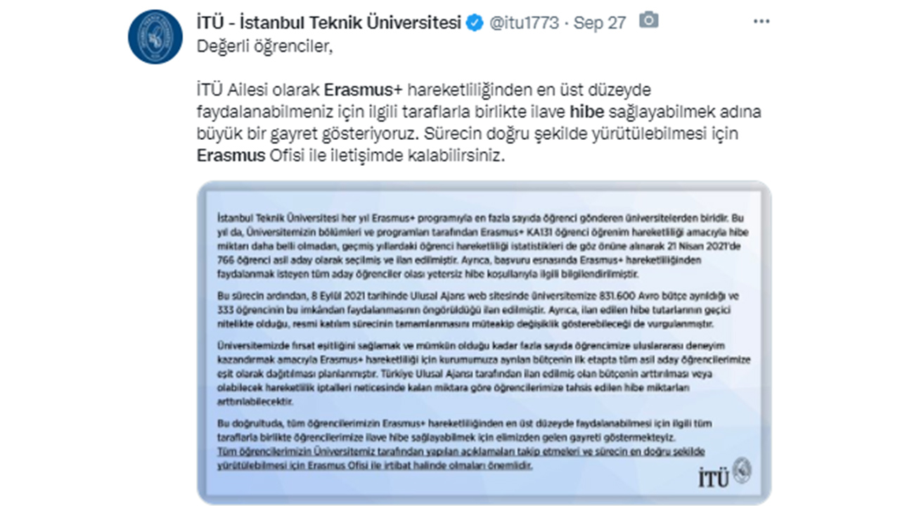 deduction in the grant given to erasmus students in turkey technopixel